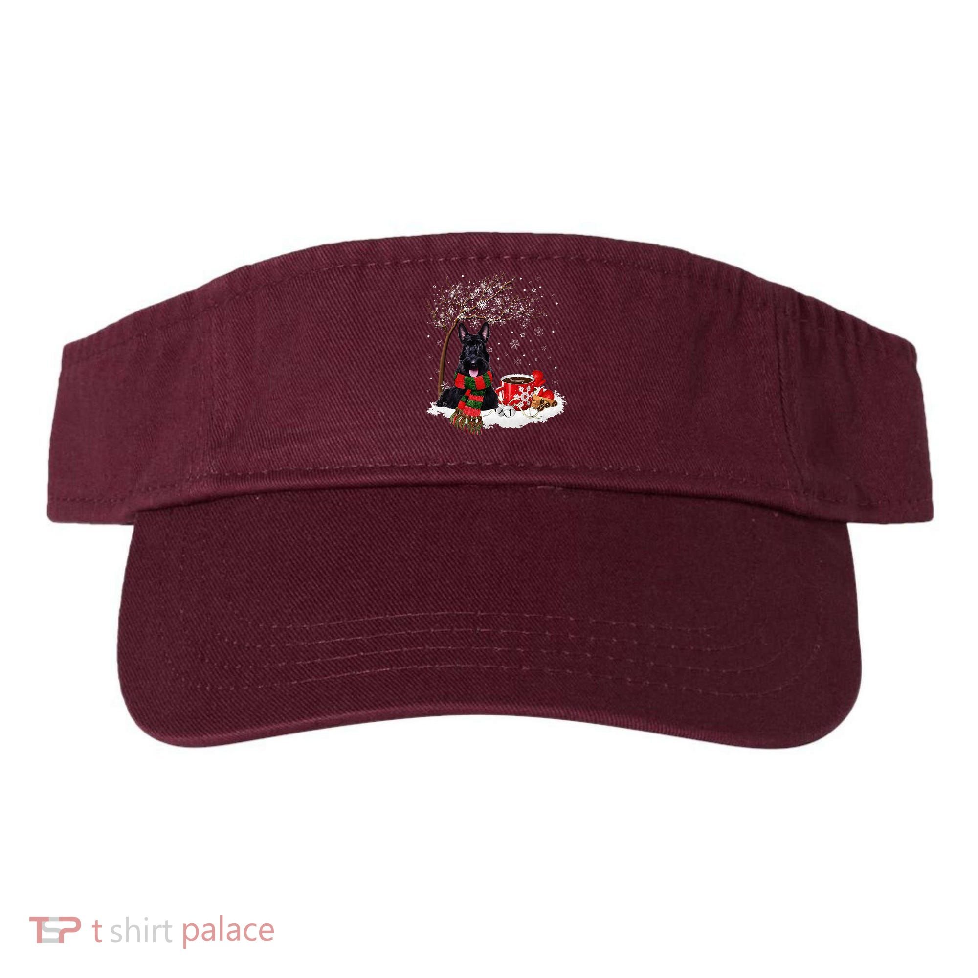 Scottish Terrier Dog In The Snow Christmas Winter Xmas Tree Visor