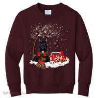Scottish Terrier Dog In The Snow Christmas Winter Xmas Tree Kids Sweatshirt thumb 0