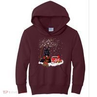 Scottish Terrier Dog In The Snow Christmas Winter Xmas Tree Kids Hoodie thumb 0