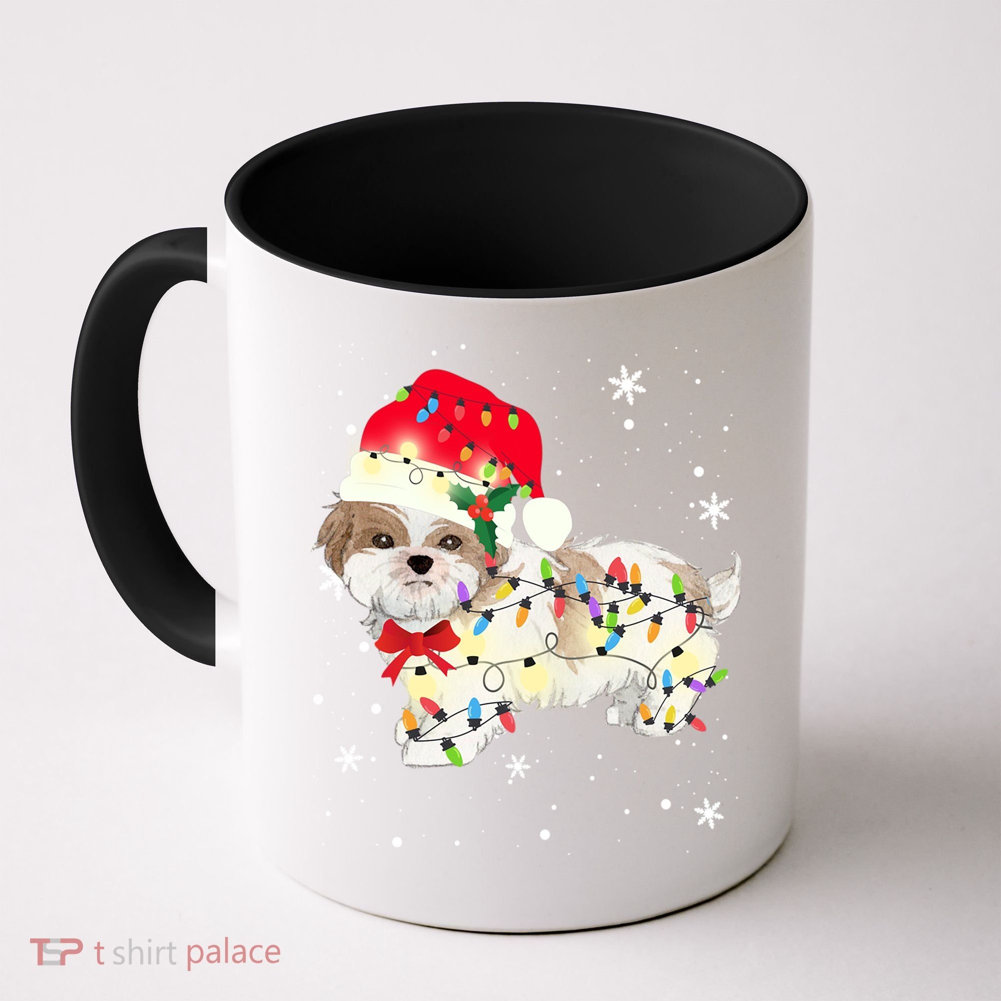 Shih Tzu Dog Christmas Light Xmas Mom Dad Funny Gift Great Gift Coffee Mug