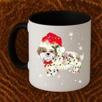 Shih Tzu Dog Christmas Light Xmas Mom Dad Funny Gift Great Gift Coffee Mug thumb 2