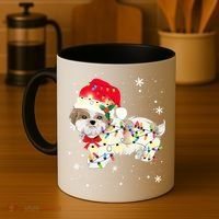 Shih Tzu Dog Christmas Light Xmas Mom Dad Funny Gift Great Gift Coffee Mug thumb 4