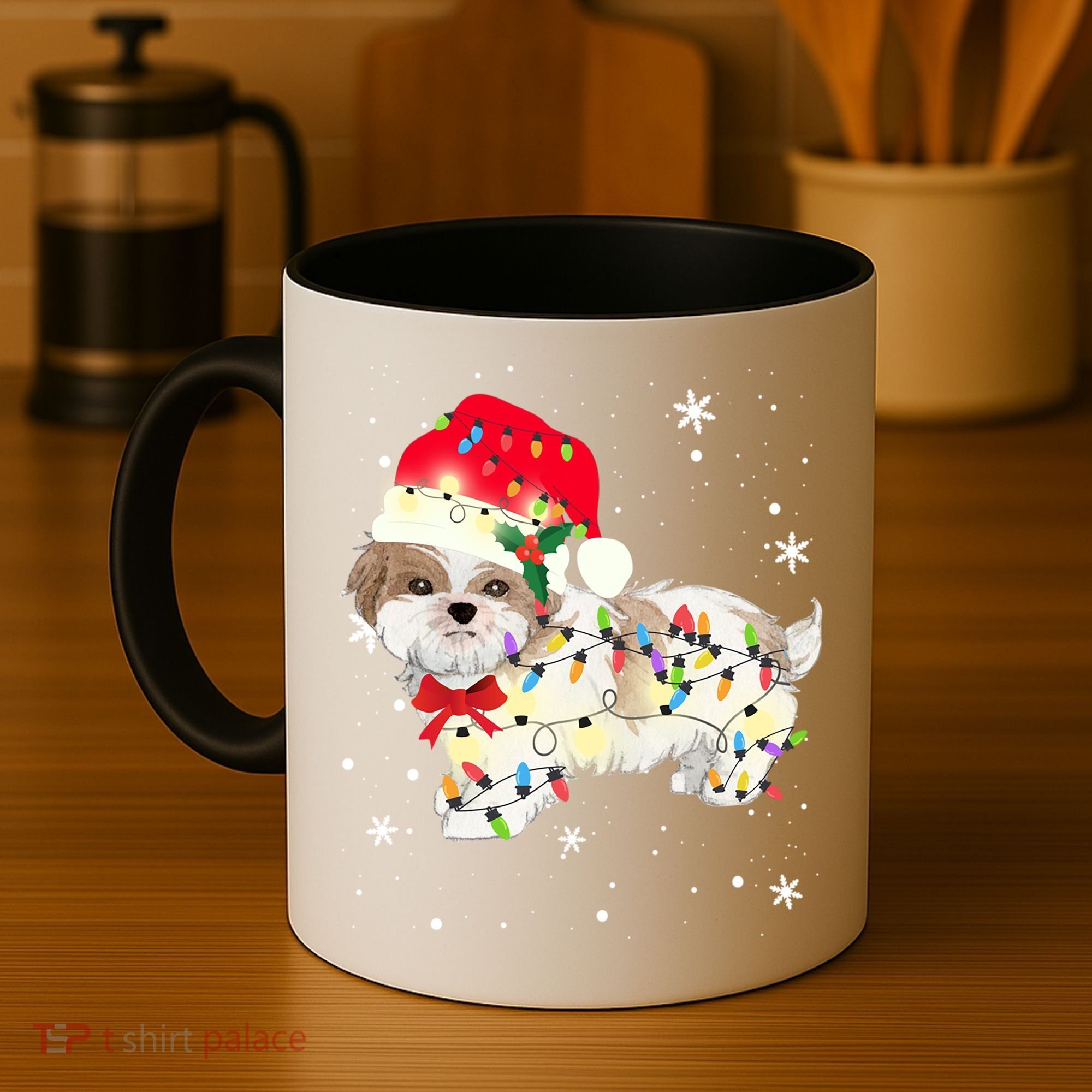 Shih Tzu Dog Christmas Light Xmas Mom Dad Funny Gift Great Gift Coffee Mug