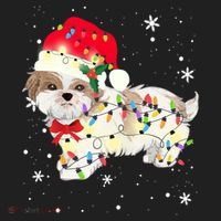 Shih Tzu Dog Christmas Light Xmas Mom Dad Funny Gift Great Gift Beanie thumb 2