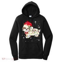 Shih Tzu Dog Christmas Light Xmas Mom Dad Funny Gift Great Gift Women's Hoodie thumb 0