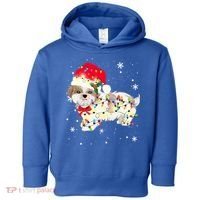 Shih Tzu Dog Christmas Light Xmas Mom Dad Funny Gift Great Gift Toddler Hoodie thumb 0