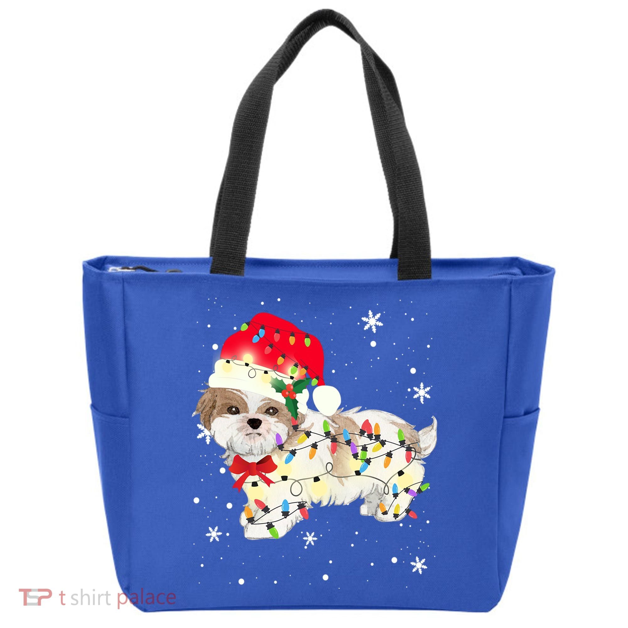 Shih Tzu Dog Christmas Light Xmas Mom Dad Funny Gift Great Gift Tote Bag