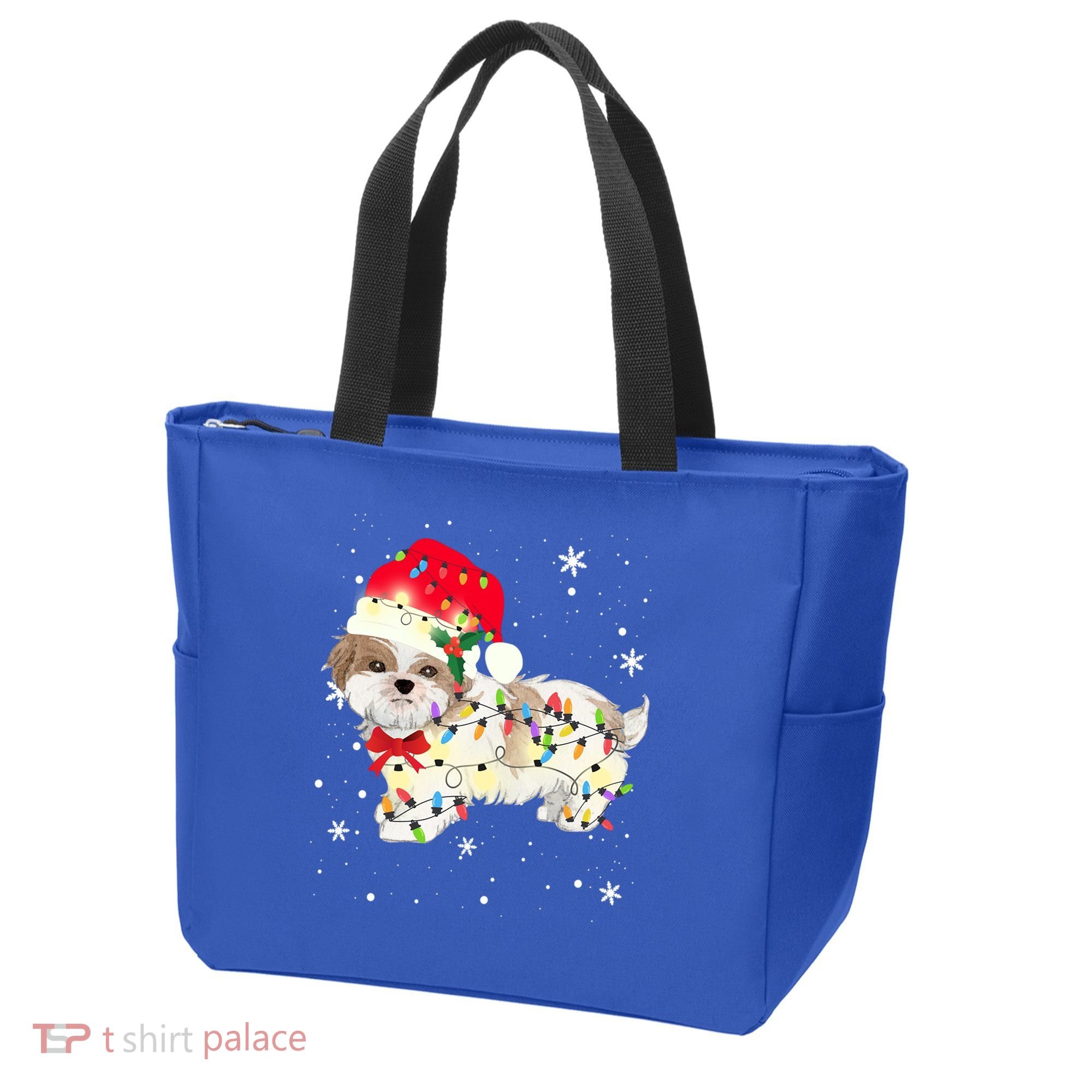 Shih Tzu Dog Christmas Light Xmas Mom Dad Funny Gift Great Gift Tote Bag