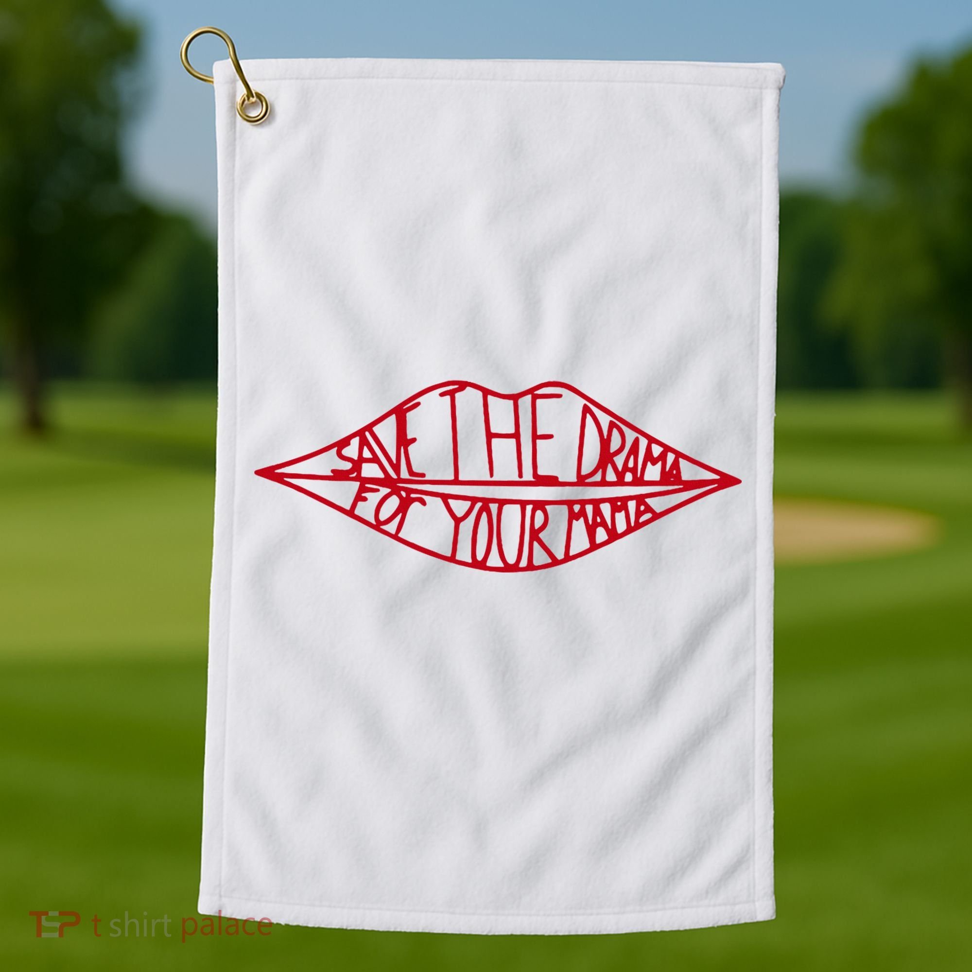 Save The Drama For Your Mama Retro 90s Golf Towel