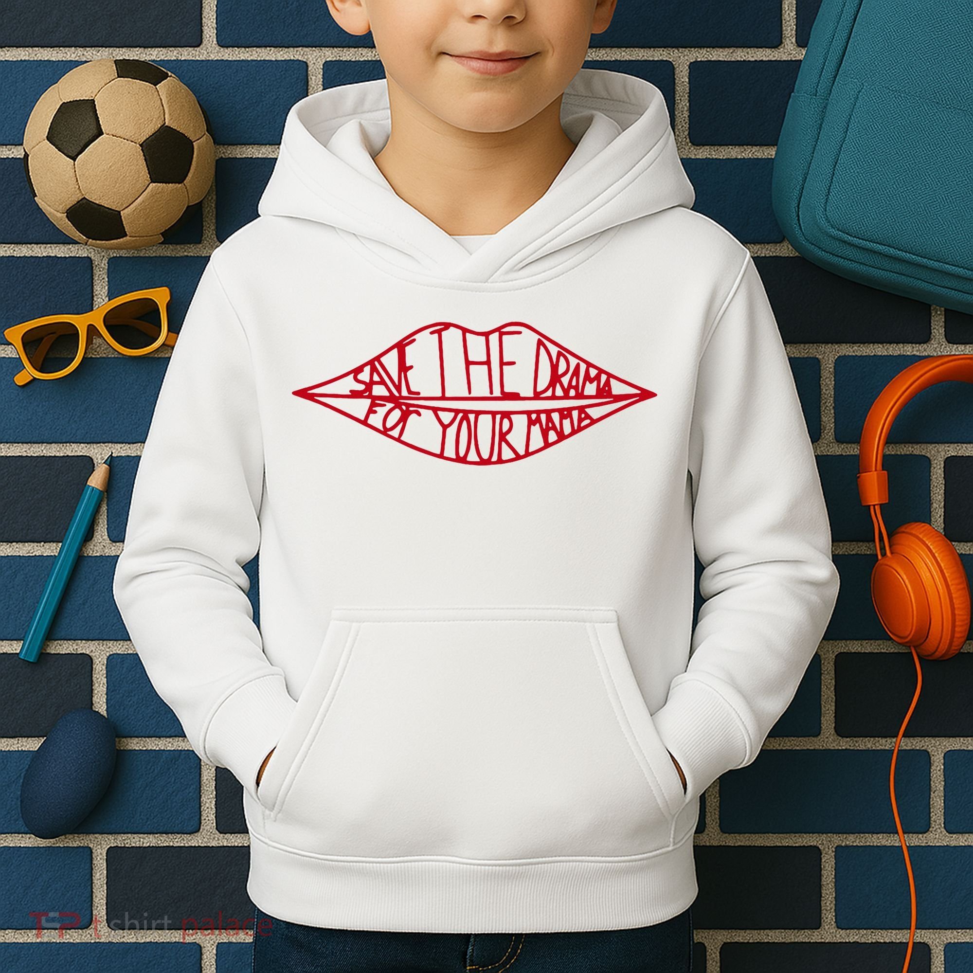 Save The Drama For Your Mama Retro 90s Kids Hoodie