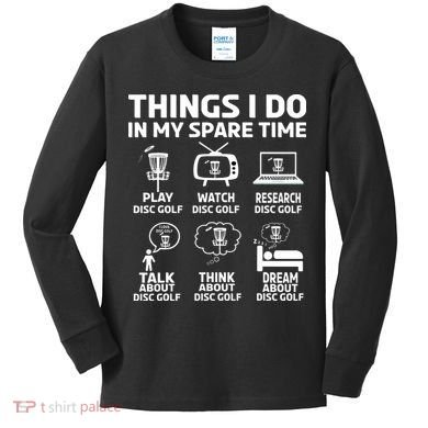 Stupid Tree Disc Golf Funny Gift Frisbee Vintage Kids Long Sleeve Shirt
