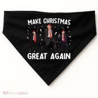 Santa Trump Dance Make Christmas Great Again Xmas Pajamas USA-Made Doggie Bandana thumb 0
