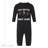 Santa Trump Dance Make Christmas Great Again Xmas Pajamas Infant Fleece One Piece thumb 0