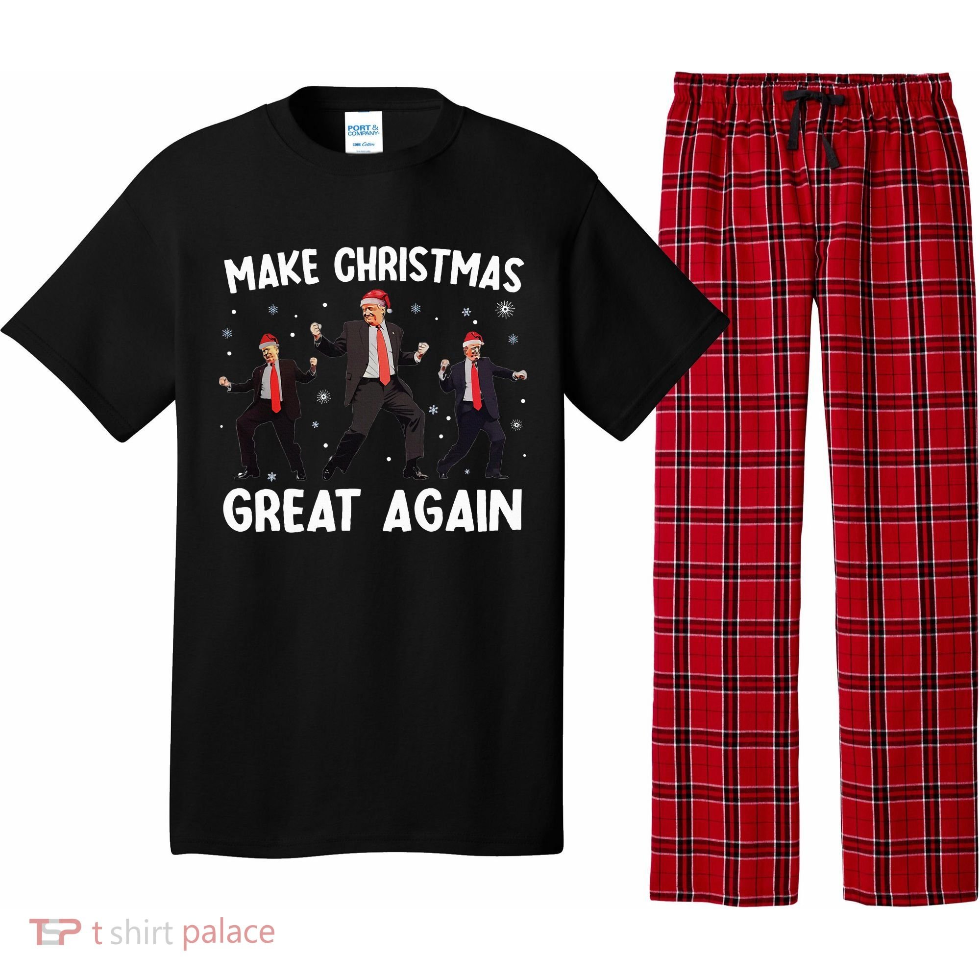 Santa Trump Dance Make Christmas Great Again Xmas Pajamas Pajama Set