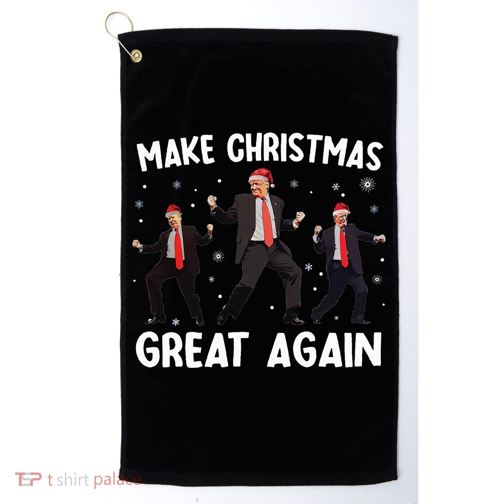 Santa Trump Dance Make Christmas Great Again Xmas Pajamas Golf Towel