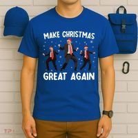 Santa Trump Dance Make Christmas Great Again Xmas Pajamas T-Shirt thumb 6