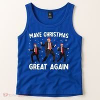 Santa Trump Dance Make Christmas Great Again Xmas Pajamas Tank Top thumb 2