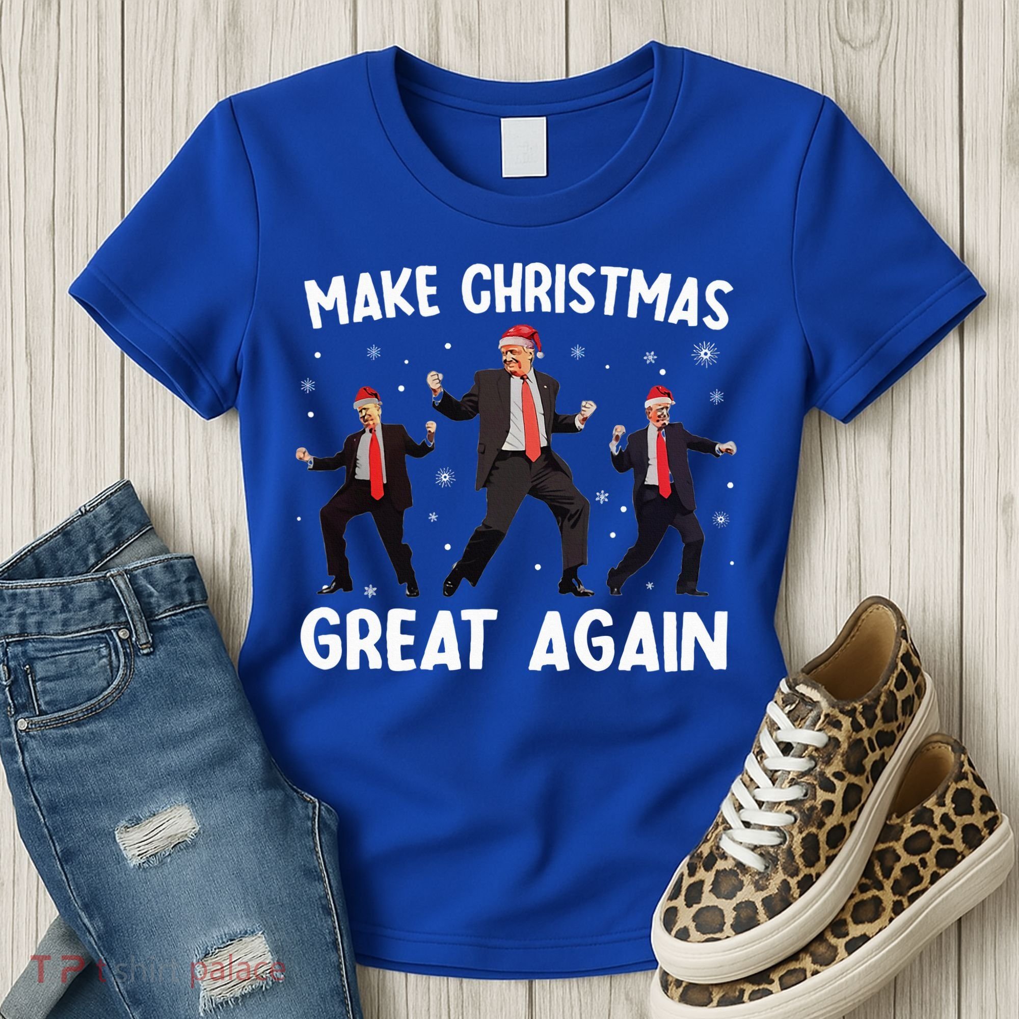 Santa Trump Dance Make Christmas Great Again Xmas Pajamas Women's T-Shirt