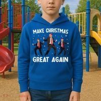 Santa Trump Dance Make Christmas Great Again Xmas Pajamas Kids Hoodie thumb 2