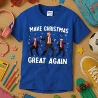 Santa Trump Dance Make Christmas Great Again Xmas Pajamas Kids T-Shirt thumb 3