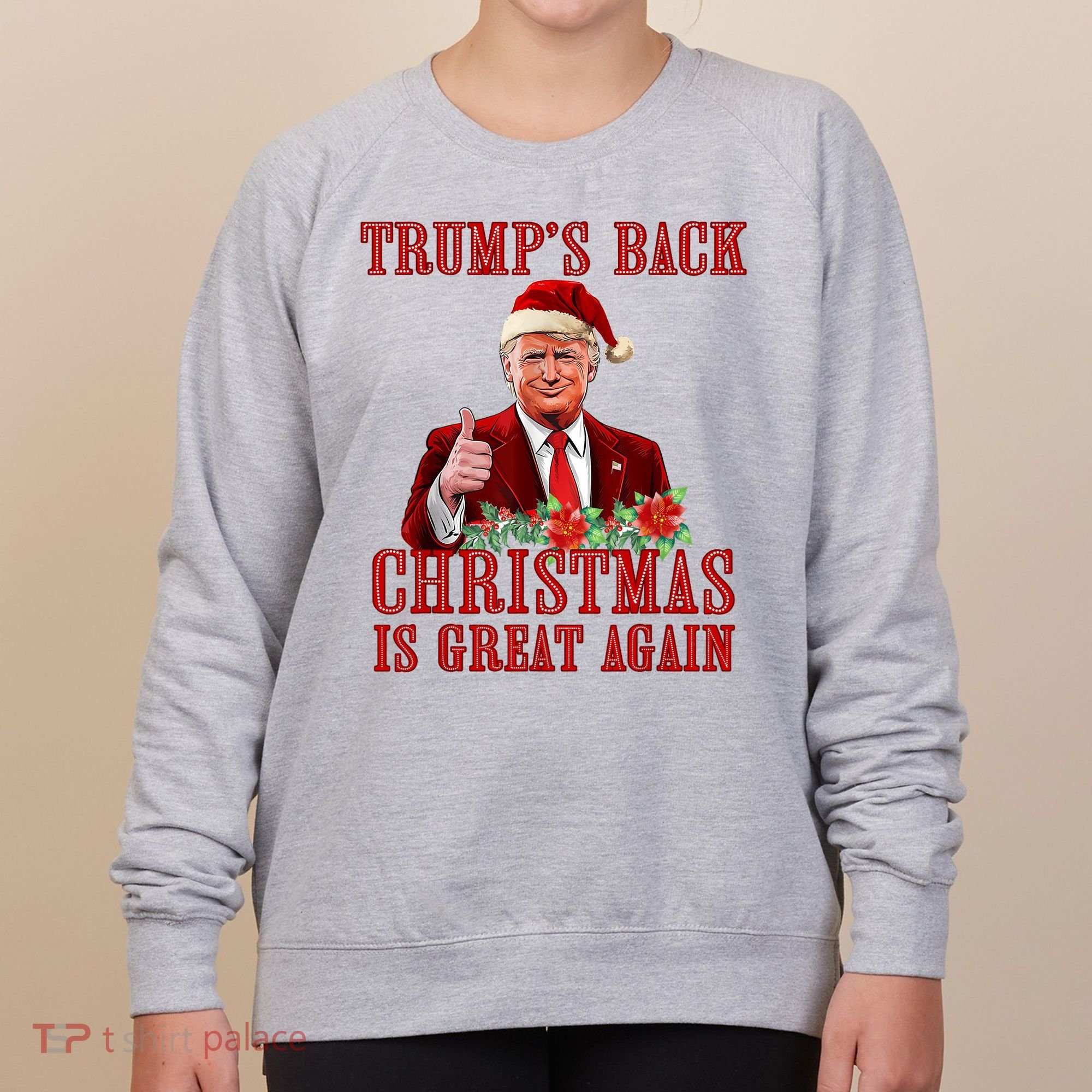 Santa Trump Dance Make Christmas Great Again Ugly Sweater Women's Sweatshirt