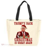 Santa Trump Dance Make Christmas Great Again Ugly Sweater Tote Bag thumb 0