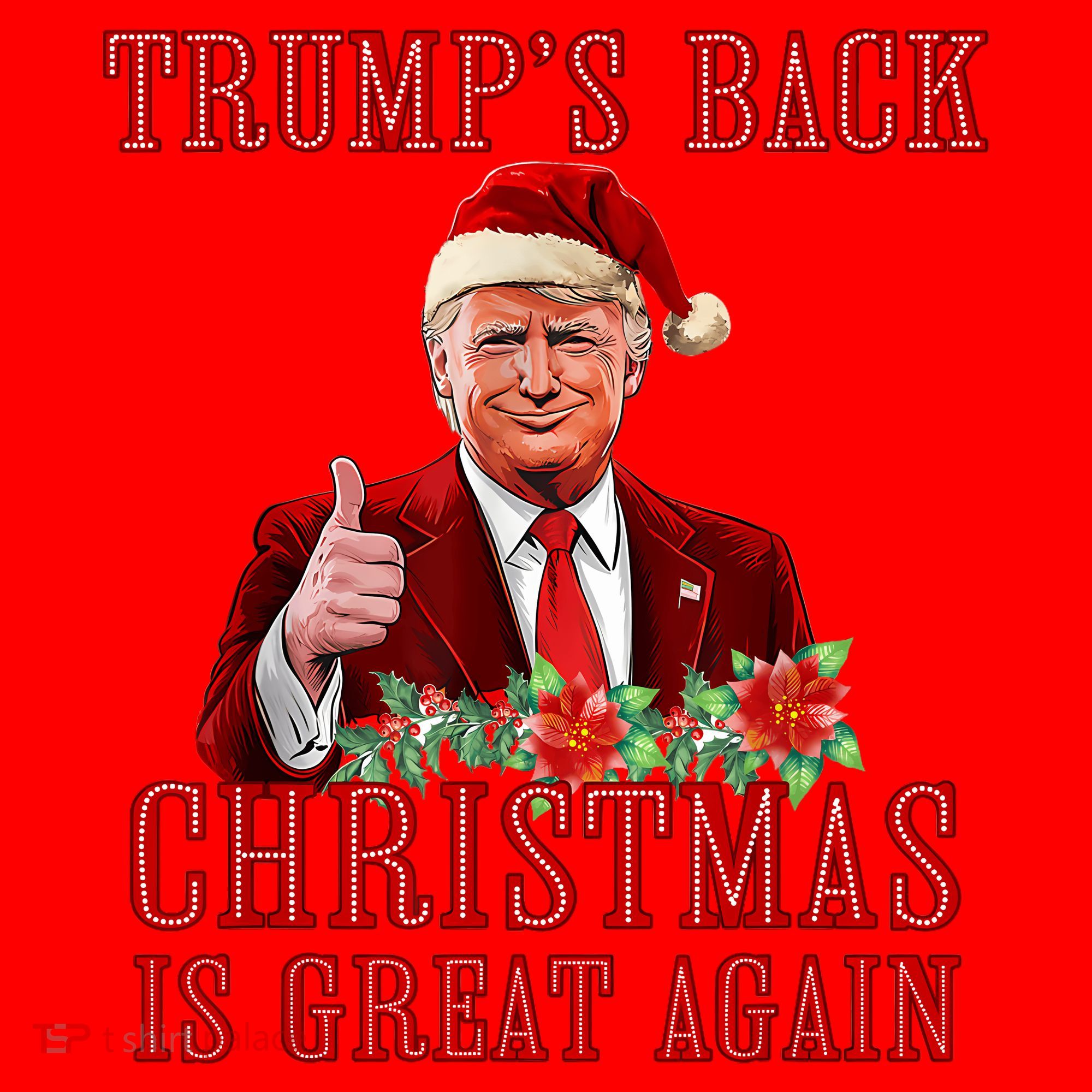 Santa Trump Dance Make Christmas Great Again Ugly Sweater Santa Hat