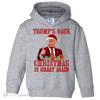 Santa Trump Dance Make Christmas Great Again Ugly Sweater Toddler Hoodie