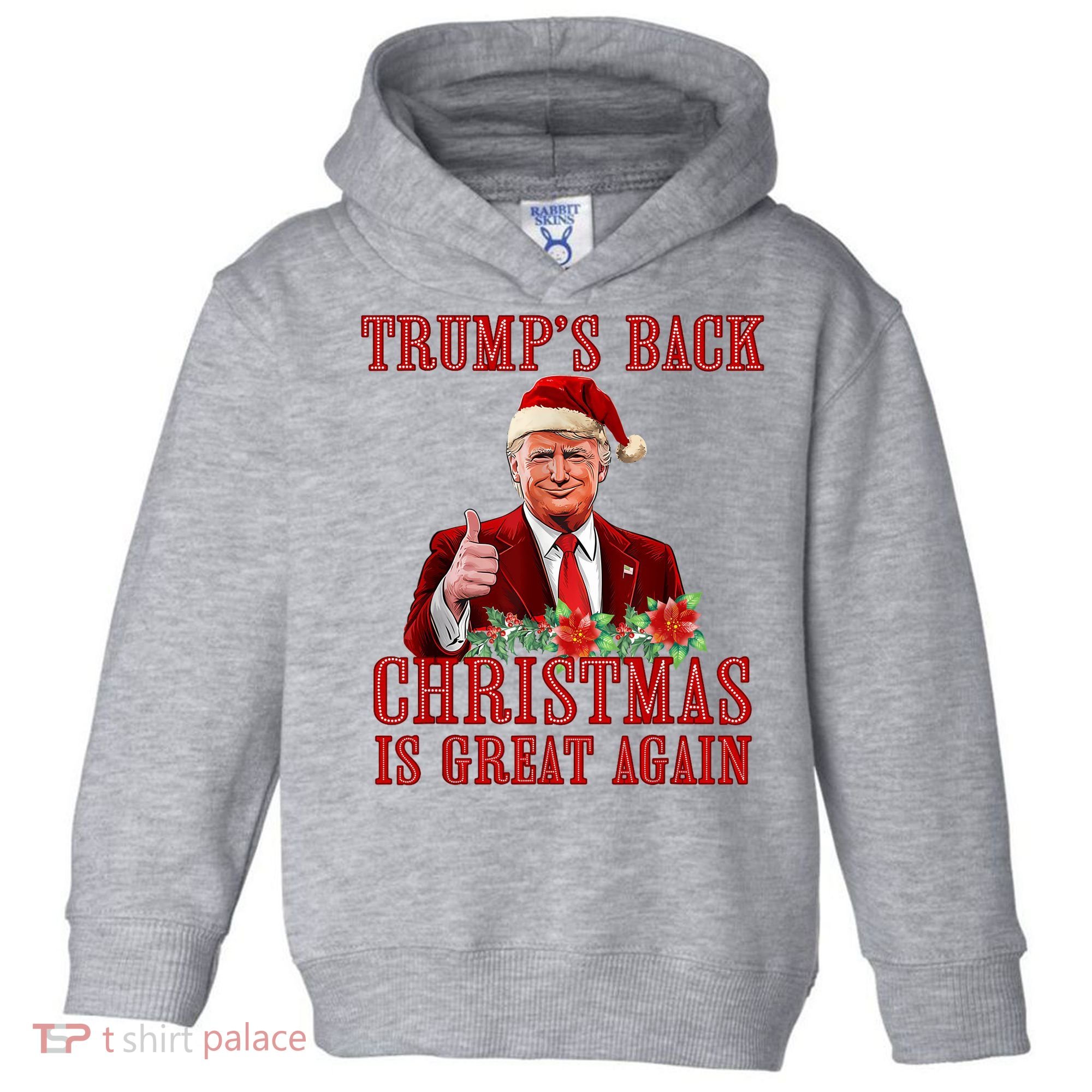 Santa Trump Dance Make Christmas Great Again Ugly Sweater Toddler Hoodie