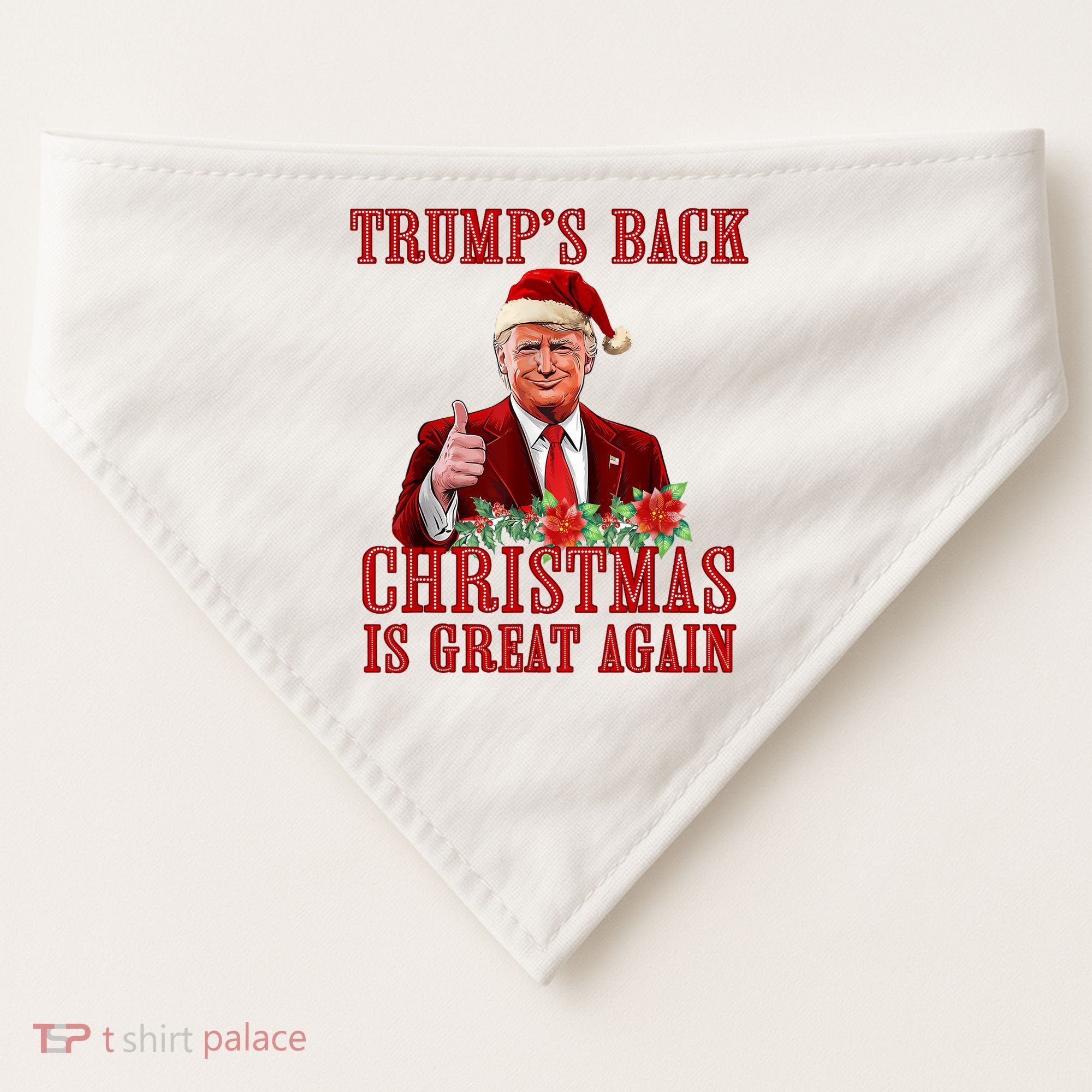 Santa Trump Dance Make Christmas Great Again Ugly Sweater USA-Made Doggie Bandana