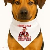 Santa Trump Dance Make Christmas Great Again Ugly Sweater USA-Made Doggie Bandana thumb 1