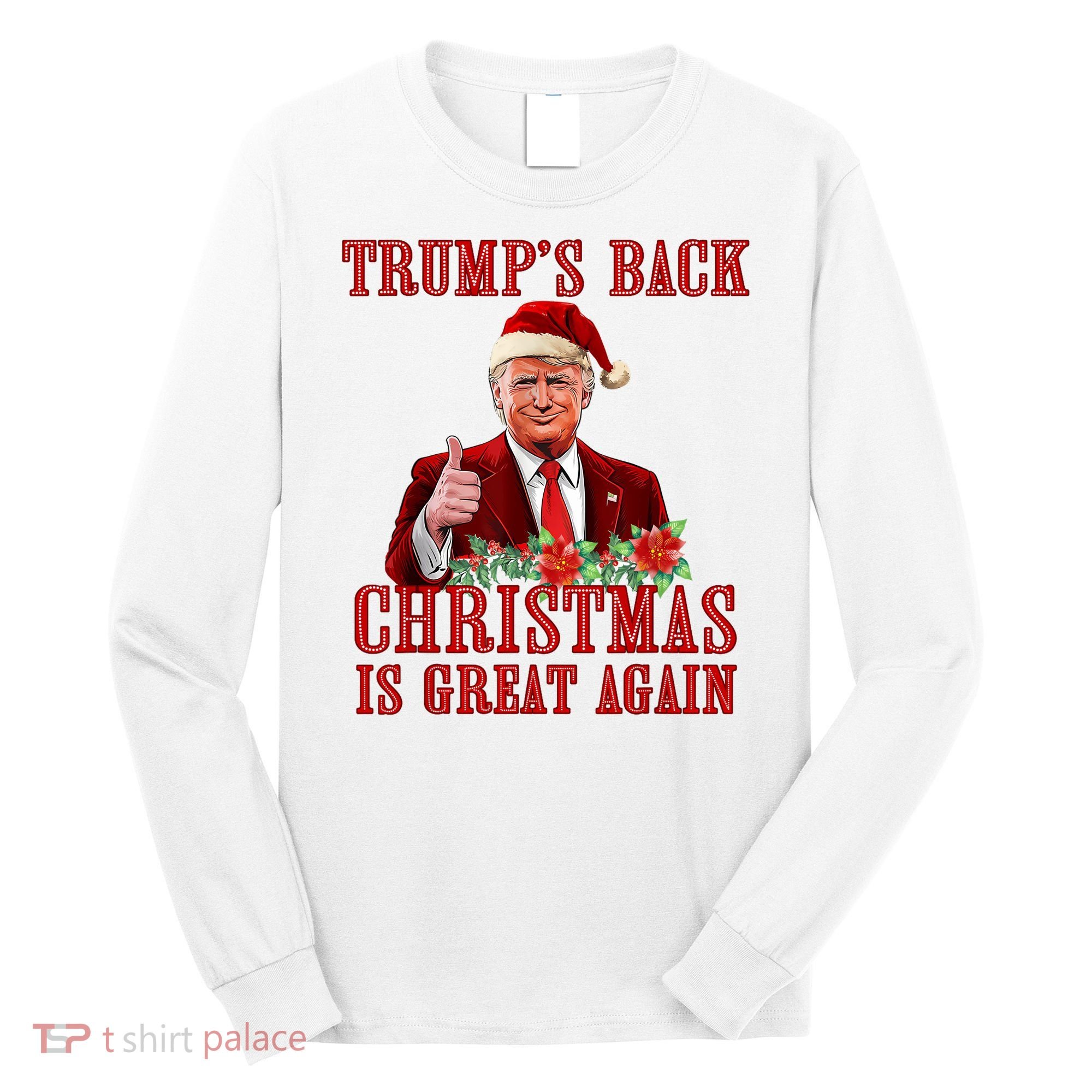 Santa Trump Dance Make Christmas Great Again Ugly Sweater Long Sleeve Shirt