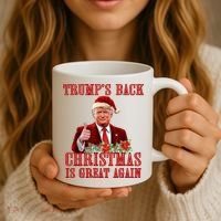 Santa Trump Dance Make Christmas Great Again Ugly Sweater Coffee Mug thumb 3