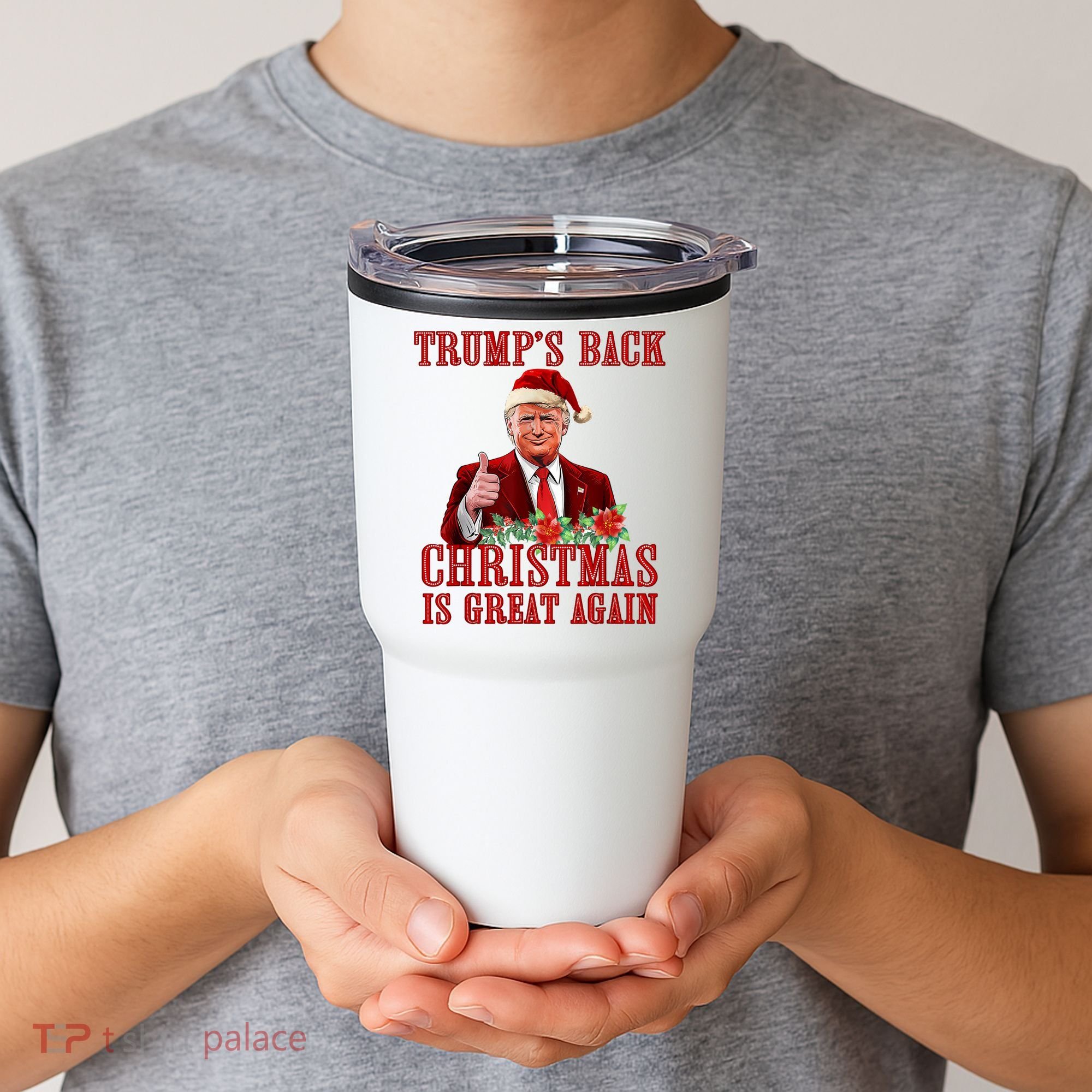 Santa Trump Dance Make Christmas Great Again Ugly Sweater Tumbler