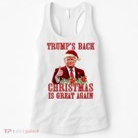 Santa Trump Dance Make Christmas Great Again Ugly Sweater Women's Tank Top thumb 0