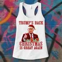 Santa Trump Dance Make Christmas Great Again Ugly Sweater Women's Tank Top thumb 3