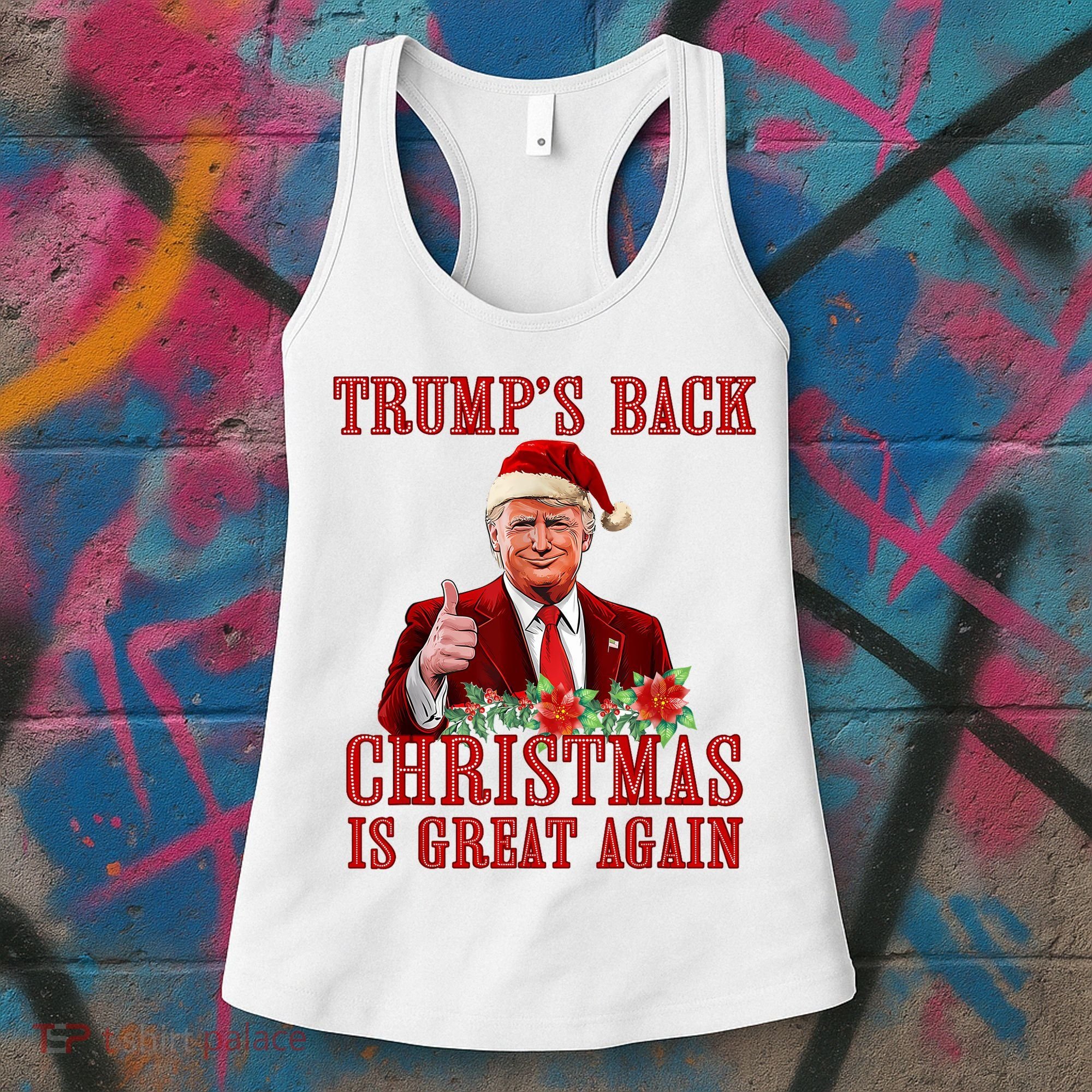 Santa Trump Dance Make Christmas Great Again Ugly Sweater Women's Tank Top