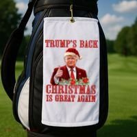 Santa Trump Dance Make Christmas Great Again Ugly Sweater Golf Towel thumb 2
