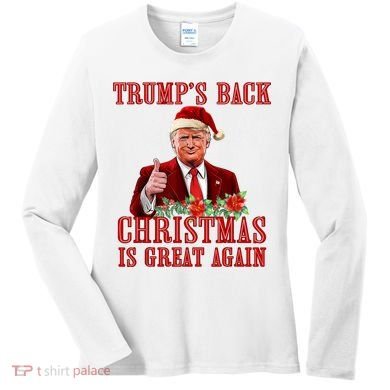 Santa Trump Dance Make Christmas Great Again Ugly Sweater Women's Long Sleeve Shirt