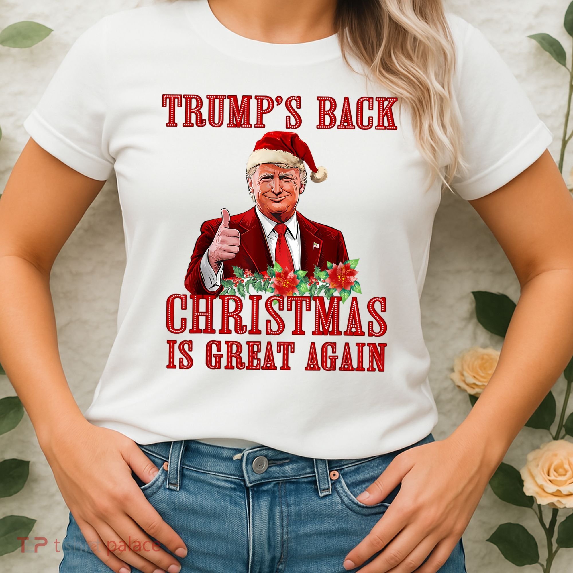 Santa Trump Dance Make Christmas Great Again Ugly Sweater Women's T-Shirt