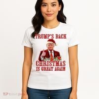 Santa Trump Dance Make Christmas Great Again Ugly Sweater Women's T-Shirt thumb 4