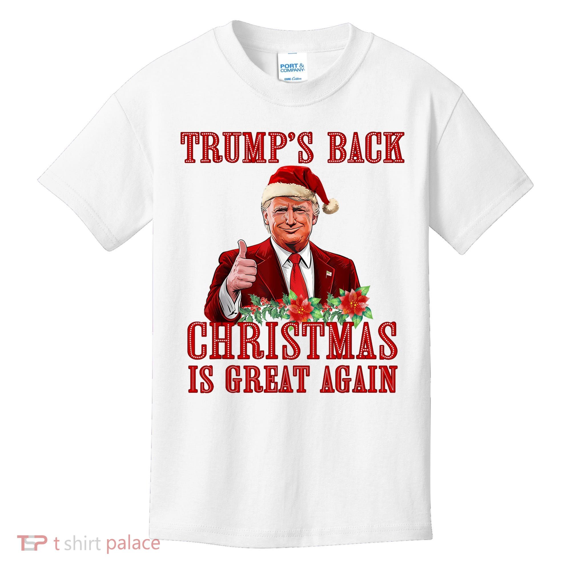 Santa Trump Dance Make Christmas Great Again Ugly Sweater Kids T-Shirt
