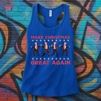Santa Trump Dance Make Christmas Great Again Xmas Pajamas Gift Women's Tank Top thumb 3