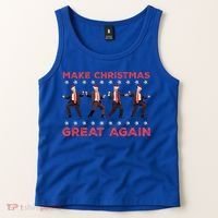 Santa Trump Dance Make Christmas Great Again Xmas Pajamas Gift Tank Top thumb 2