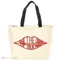 Save The Drama For Your Mama Lips Funny Tote Bag thumb 0