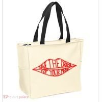 Save The Drama For Your Mama Lips Funny Tote Bag thumb 2