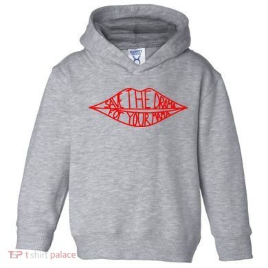 Save The Drama For Your Mama Lips Funny Toddler Hoodie
