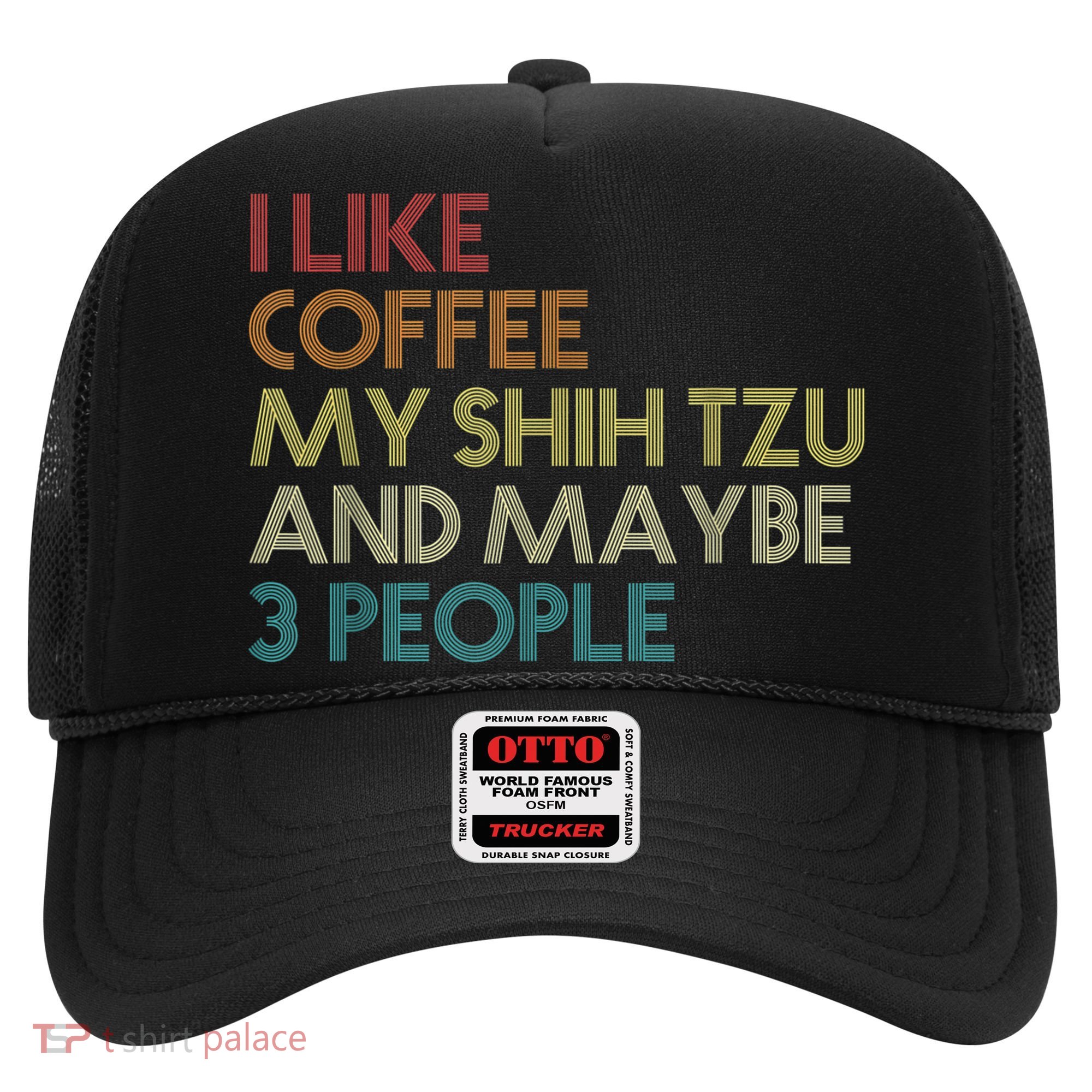 Shih Tzu Dog Owner Coffee Lovers Funny Quote Vintage Retro Hat