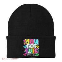 State Testing Day Motivational Teacher Groovy You Got This Beanie thumb 0