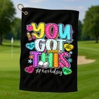 State Testing Day Motivational Teacher Groovy You Got This Golf Towel thumb 1
